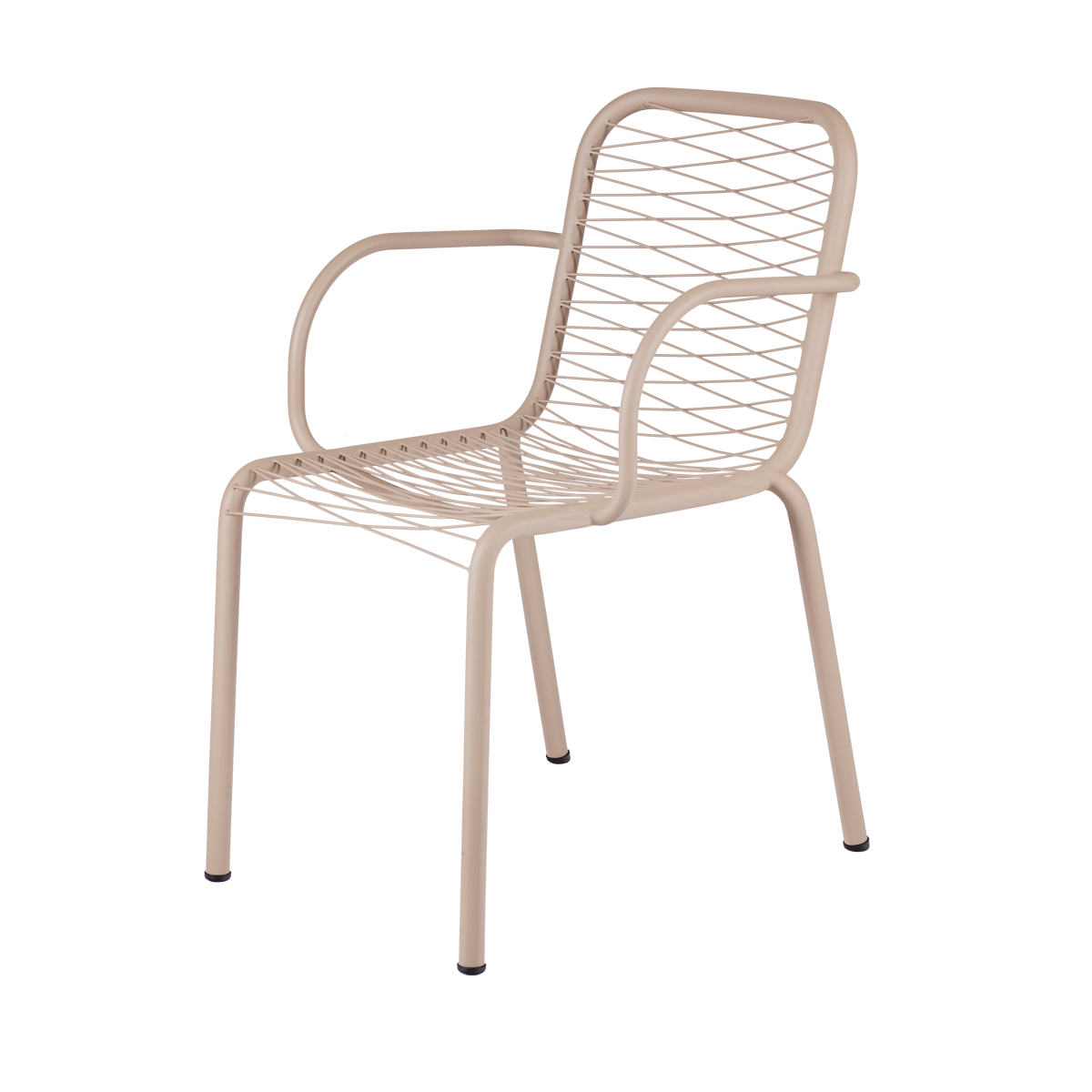 Havestol i latte farvet med flettet ryg