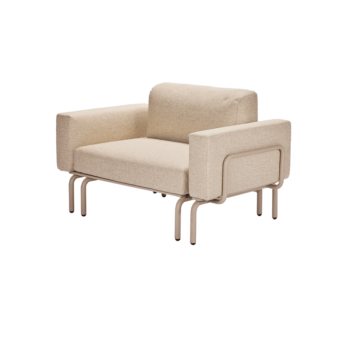 Loungestol til haven i cafe latte farvet