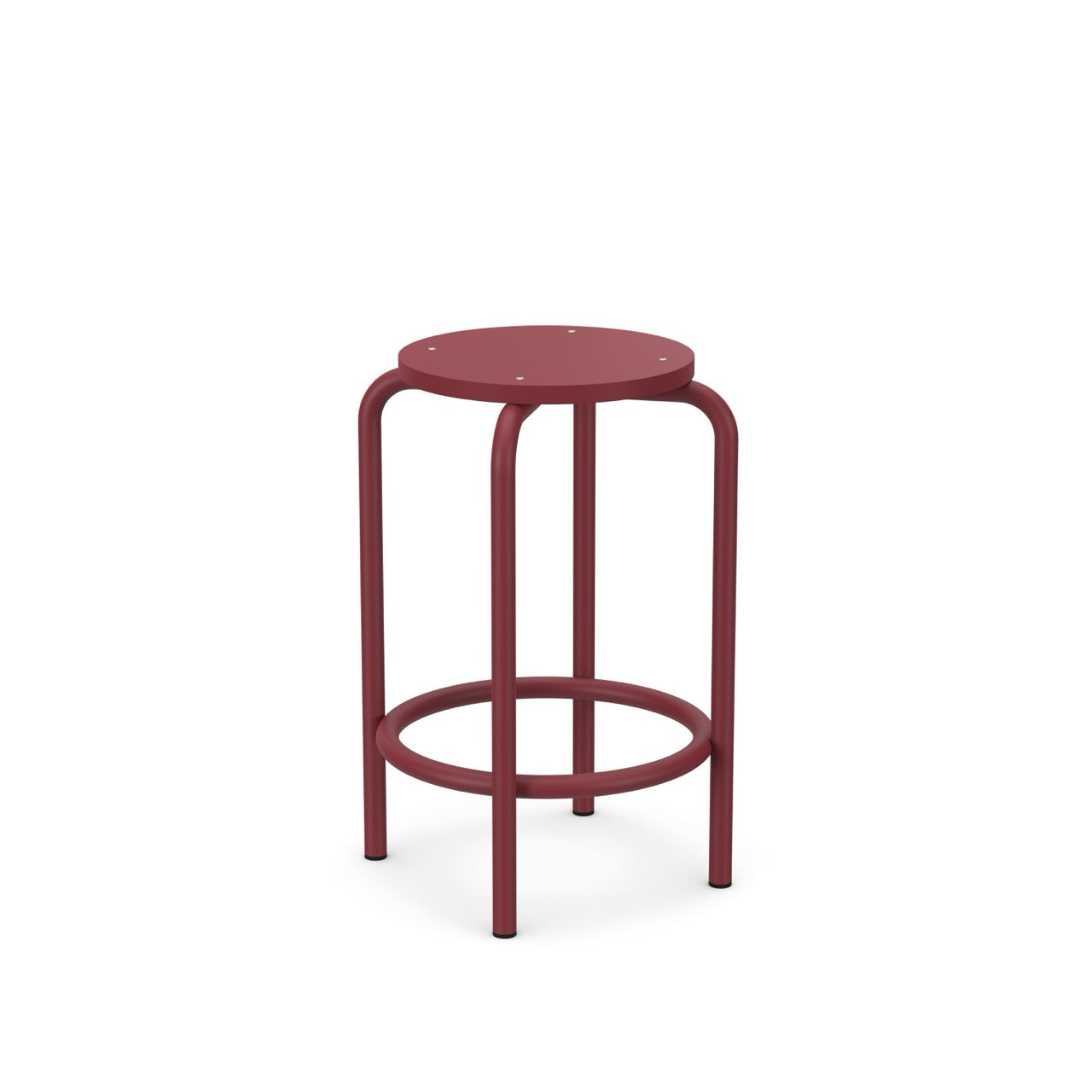 Skammel i rød med trin til foden