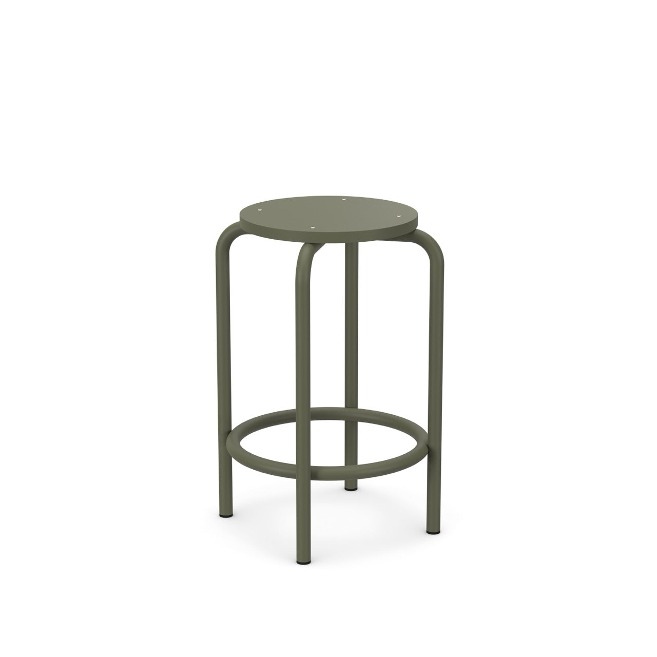 Skammel i mørkegrøn med trin til foden