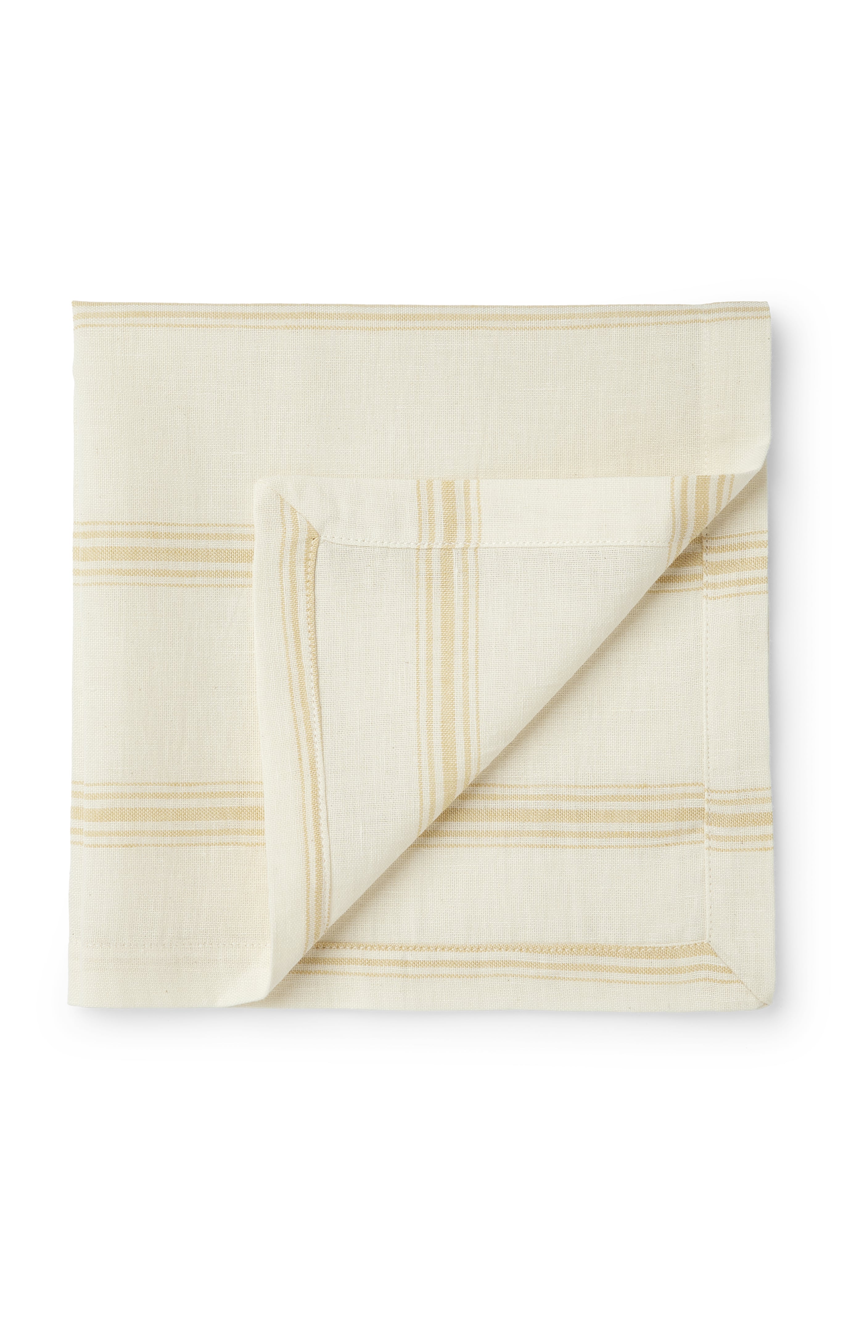 Stofserviet i beige med lys gul stribe