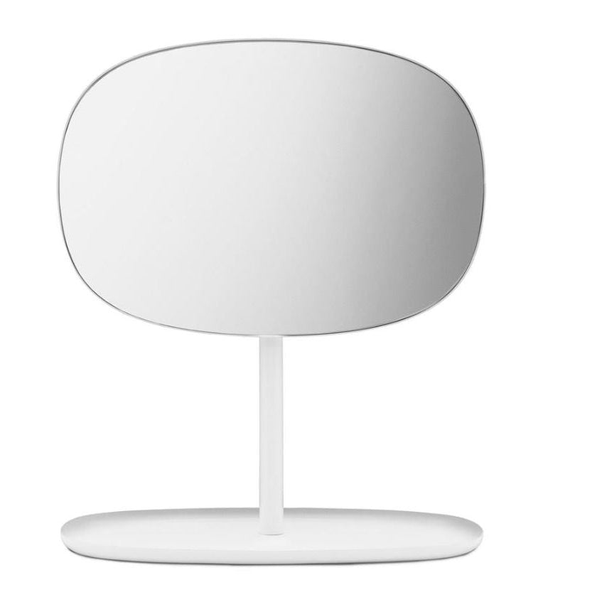 Bord spejl med inkorporerede hylde, hvor der er plads til pynte ting. Set forfra