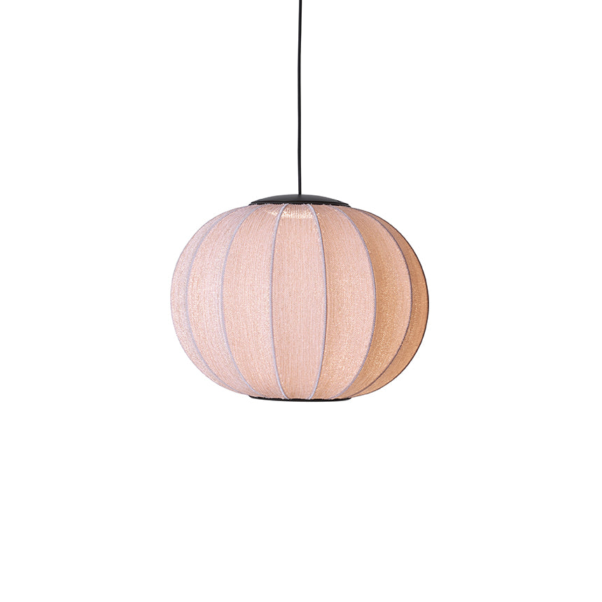 Loftlampe i coral med glitter i, med sort ledning