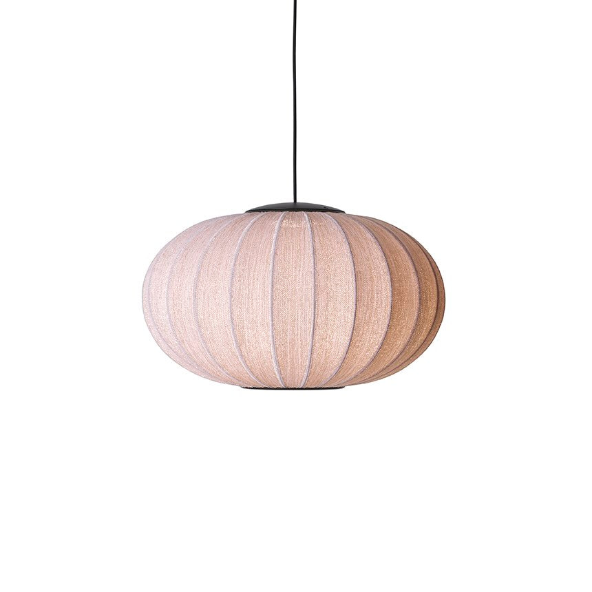 Oval loftlampe i lyserød med glitter i