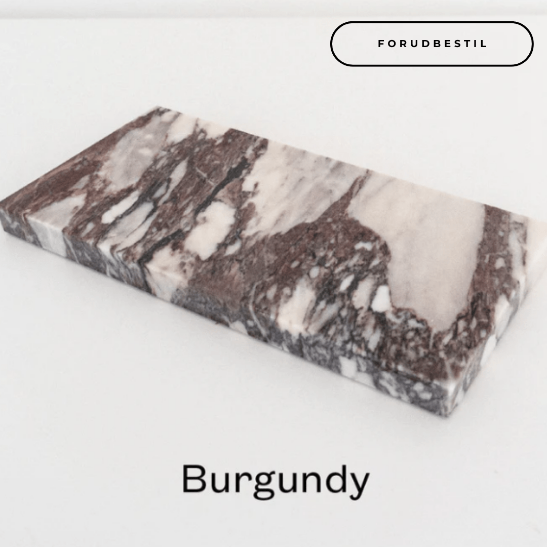 marmorbakke i burgundy