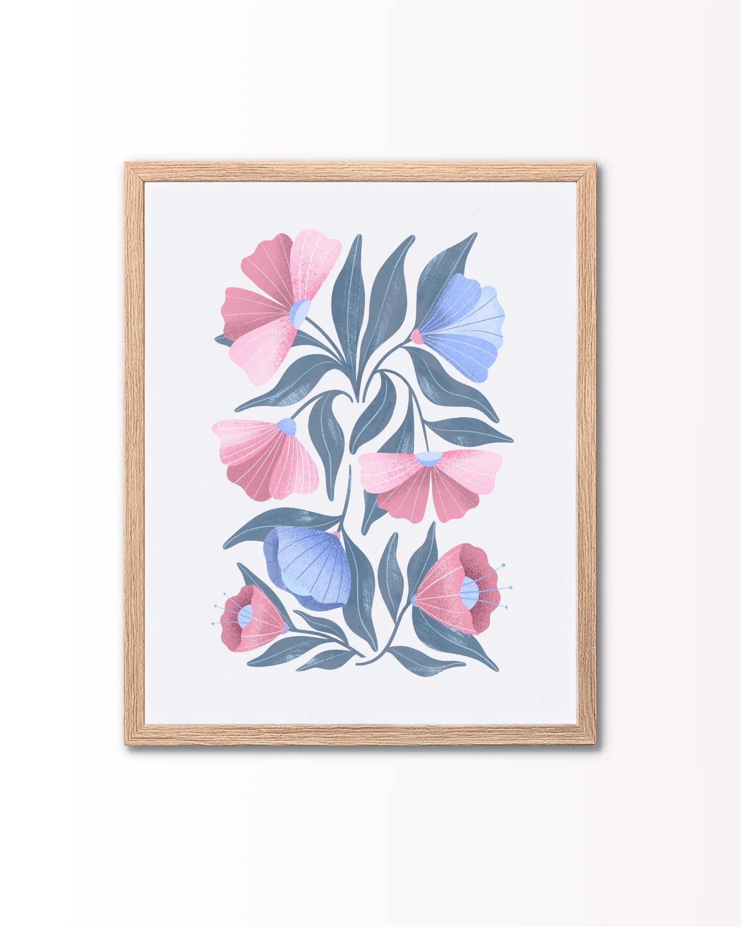 Kunsttryk med farverige blomster