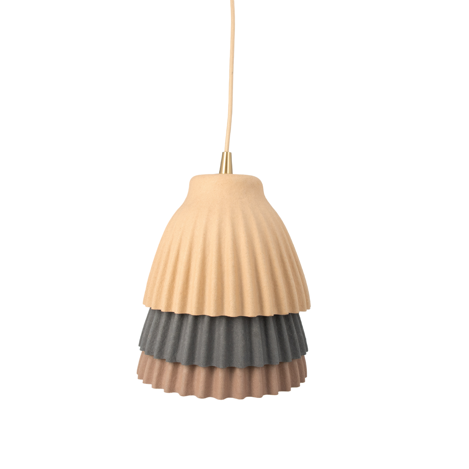 Loftlampe i riller med jordfarver
