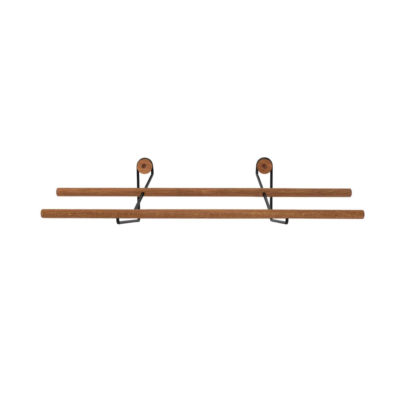 Skohylde i small i materialerne eg og sort stål