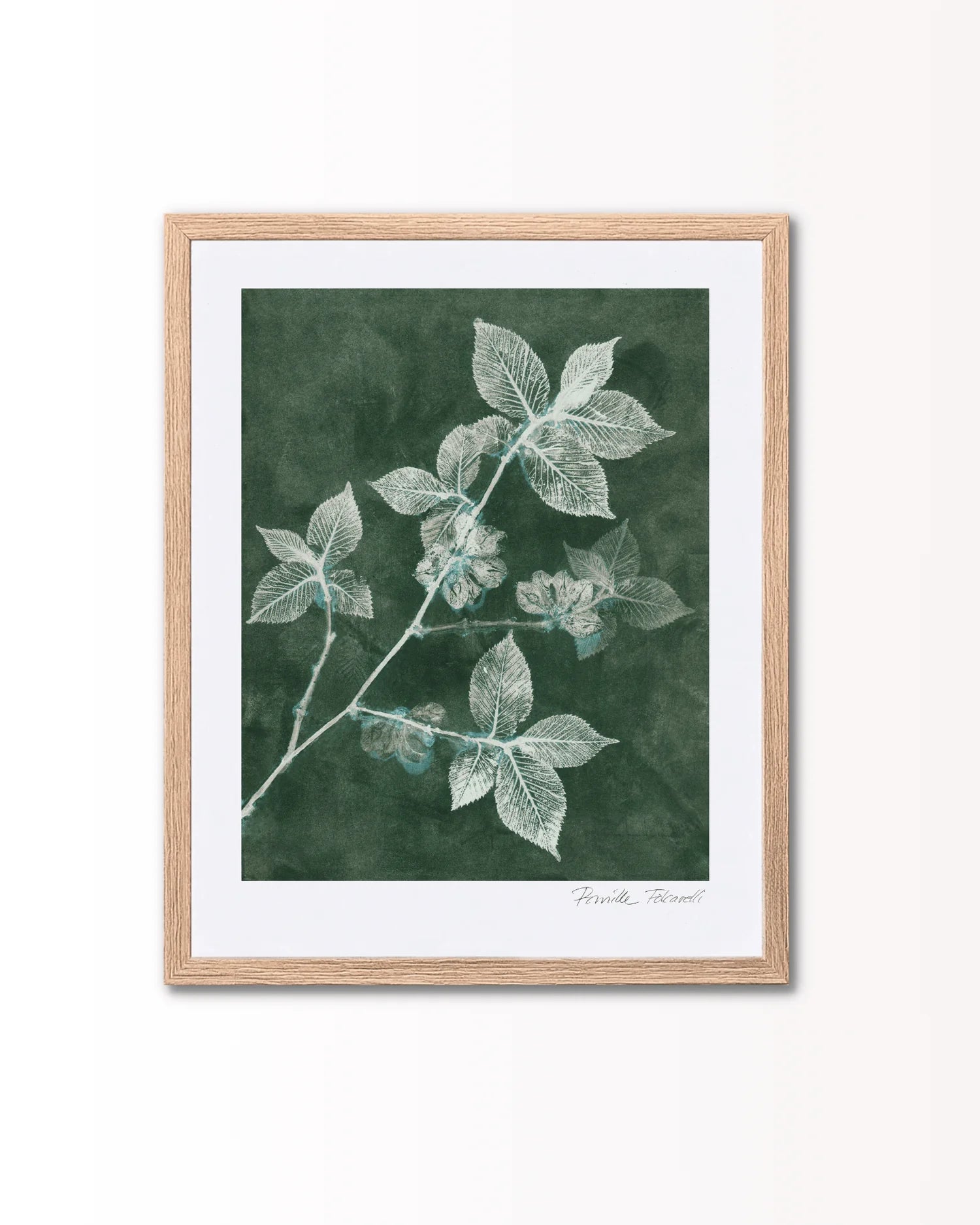 Kunsttryk med grønne blade