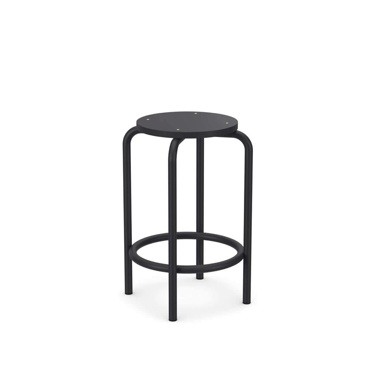 Skammel i sort med trin til foden