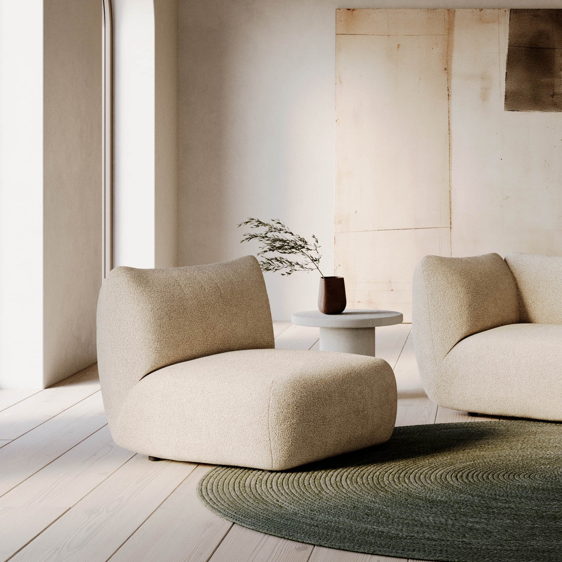 Arnau loungestol i beige 