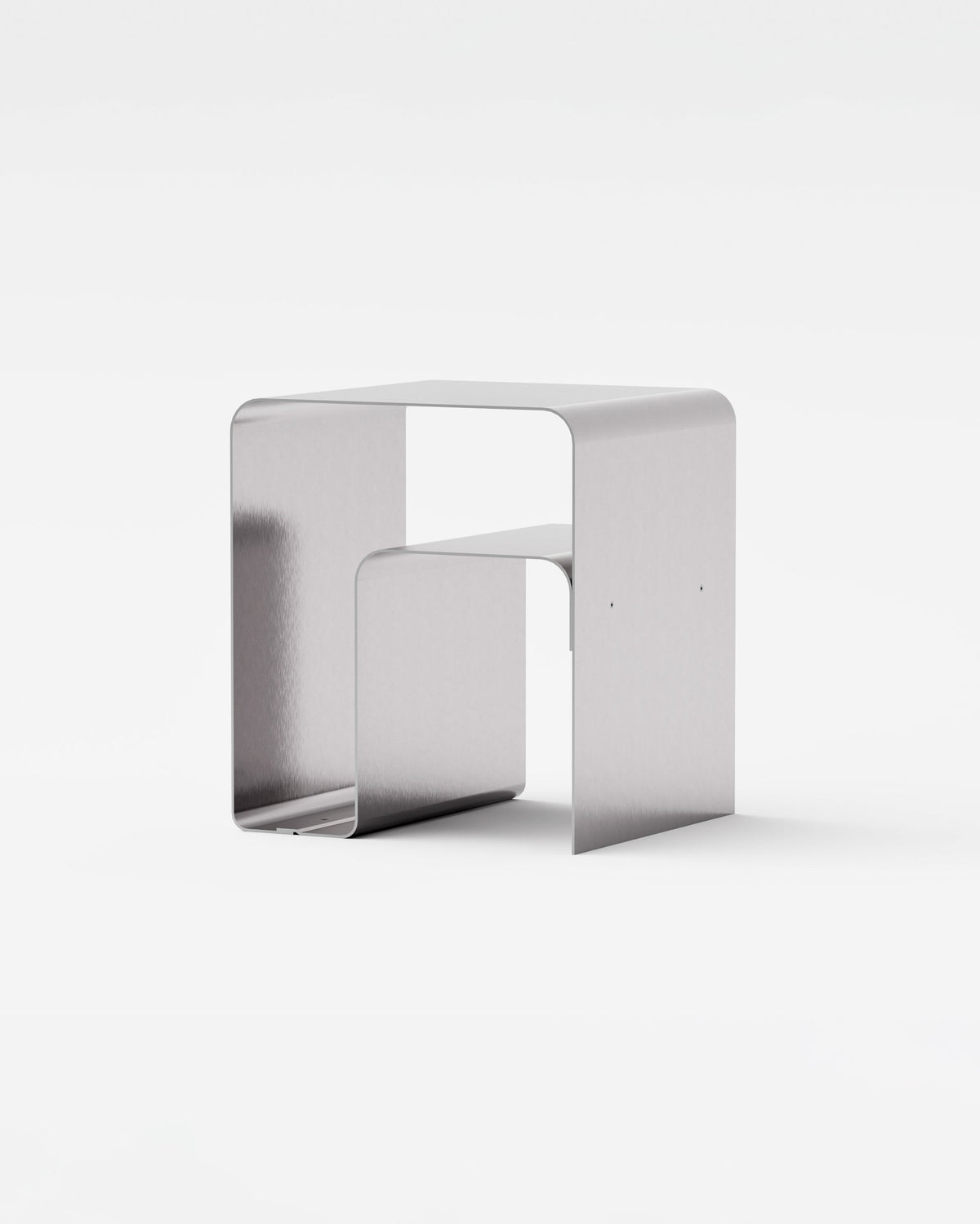 Sidebord/lille sofabord i børstet aluminium
