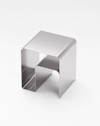 sidebord, natbord, lille sofabord i børstet aluminum