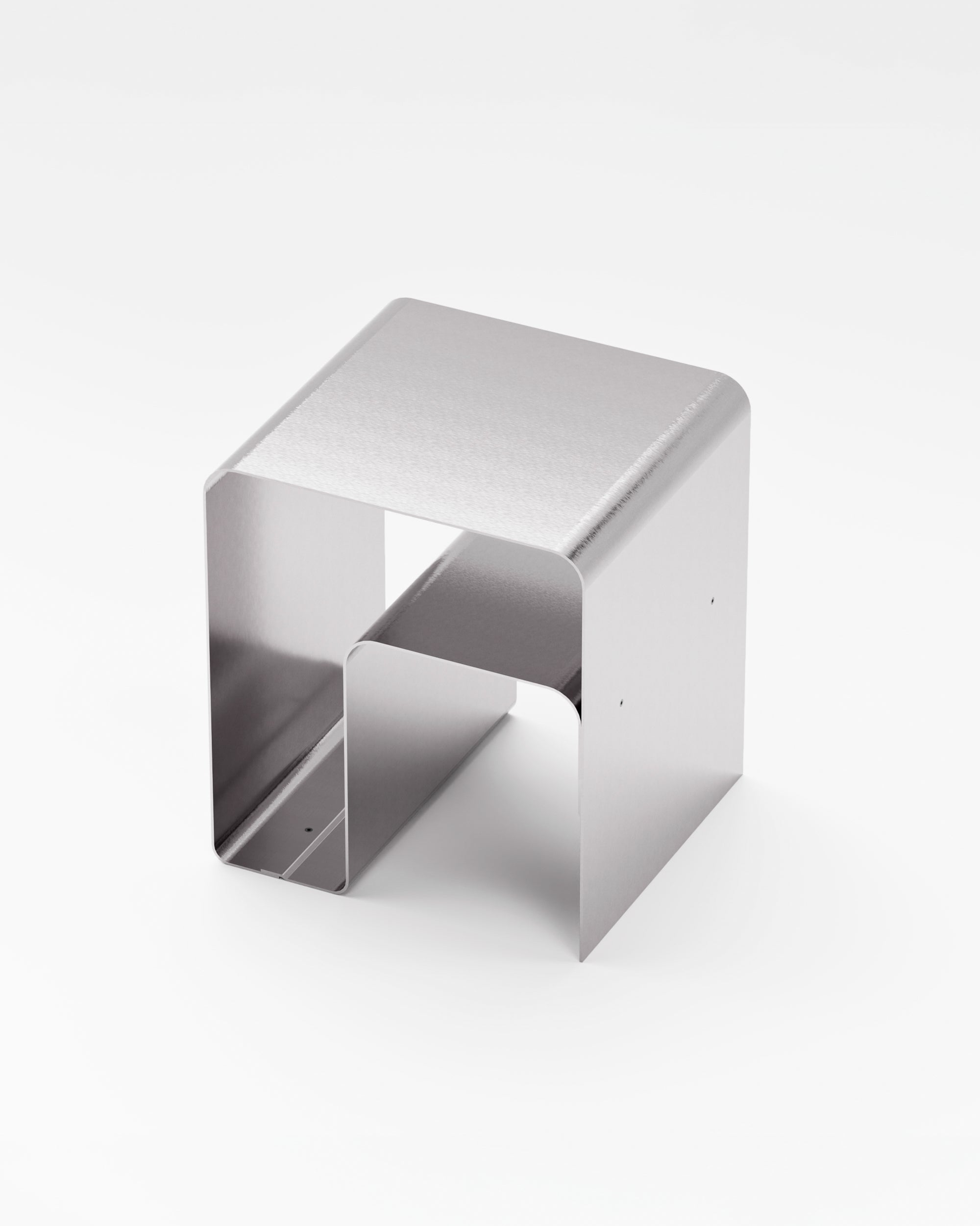 sidebord, natbord, lille sofabord i børstet aluminum