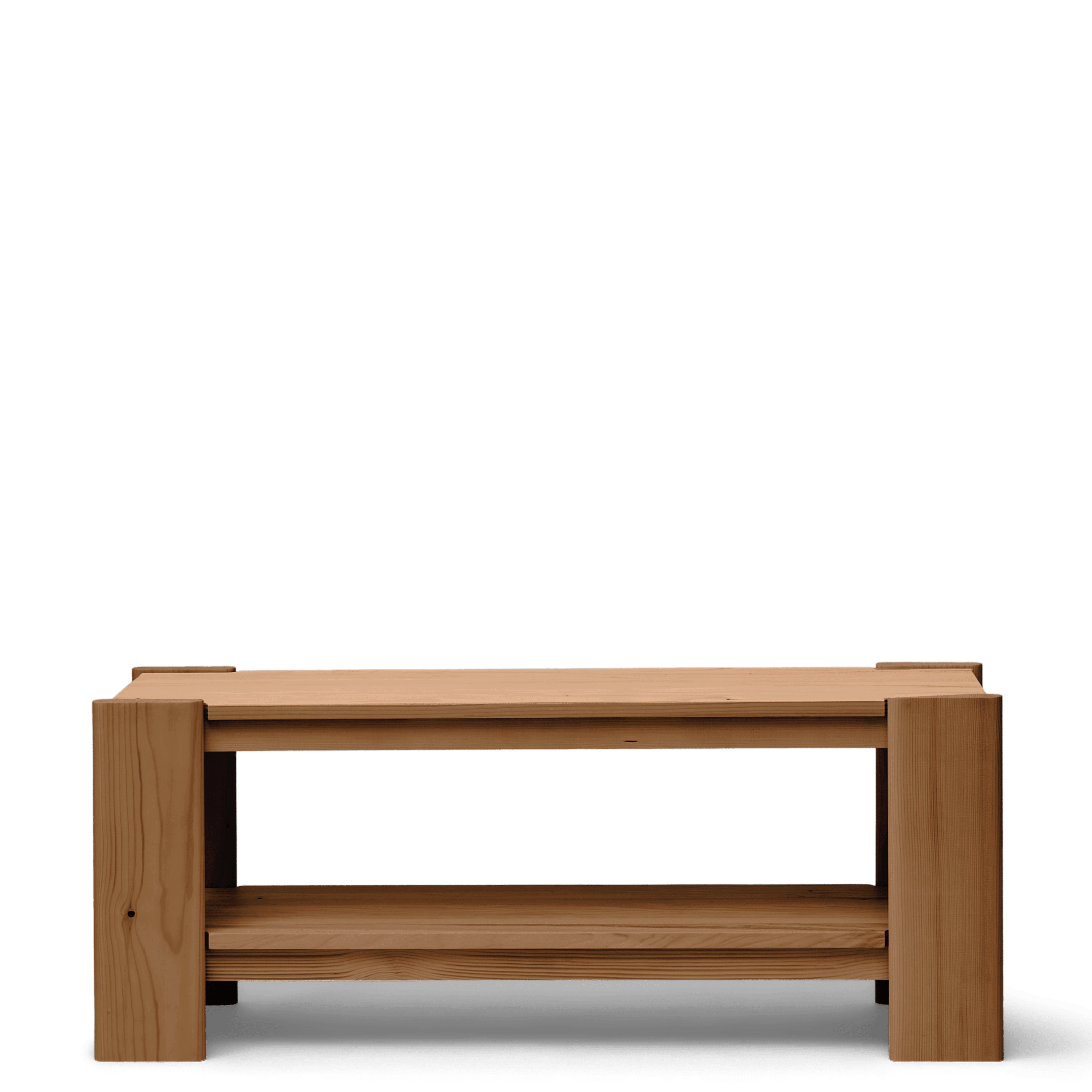 Beam bænk i dyb brun fyrretræ - Form & Refine