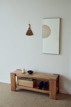 Beam bænk i dyb brun fyrretræ - Form & Refine