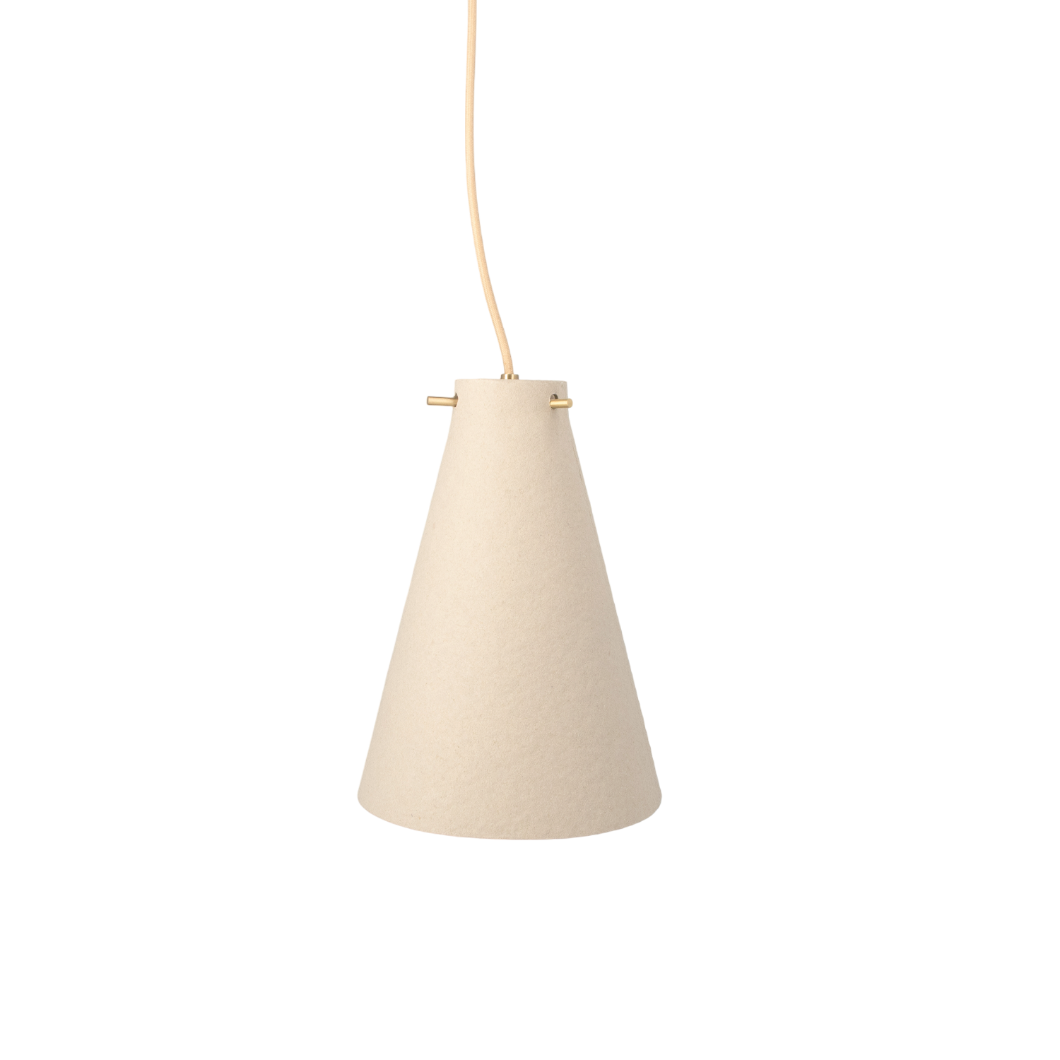 Loftlampe i lys farve i genanvendt papir