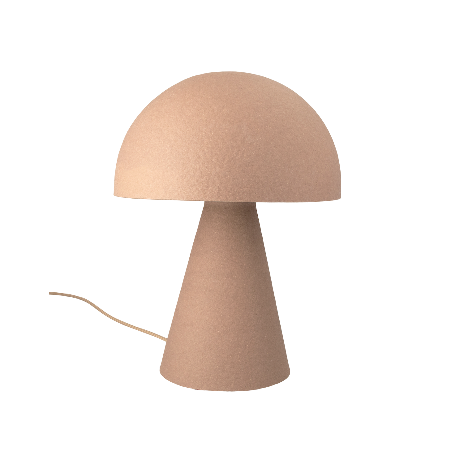 Bordlampe i jordfarve med samme farve ledning