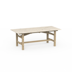 Firkantet spisebord med marmorplade og træben