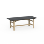 Firkantet spisebord med marmorplade og træben