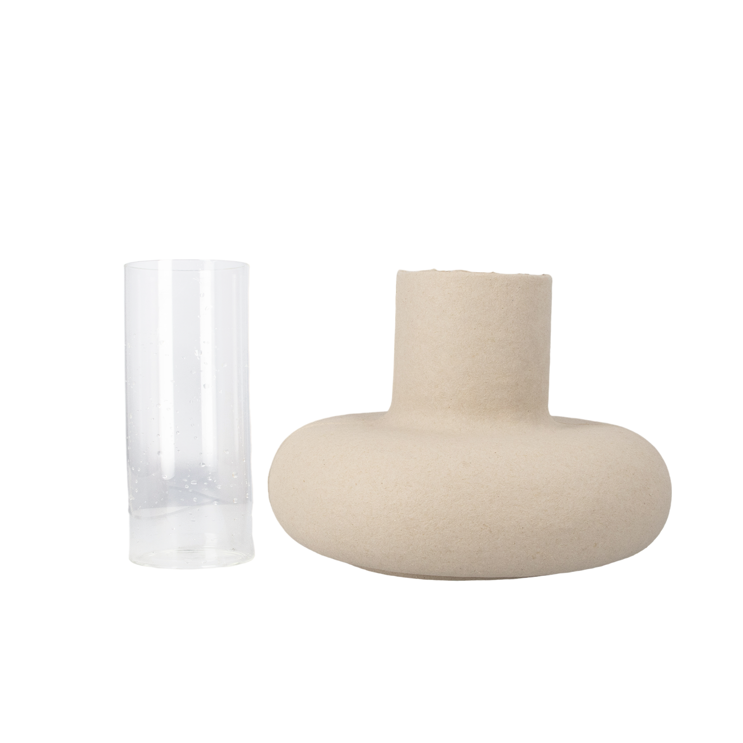 Vase med glas indsats 
