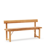 Bænk i eg med siddehynde i læder 