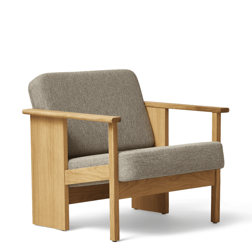 Loungestol i eg med polstring 