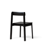 Spisebordsstol i sort med læder sæde i sort