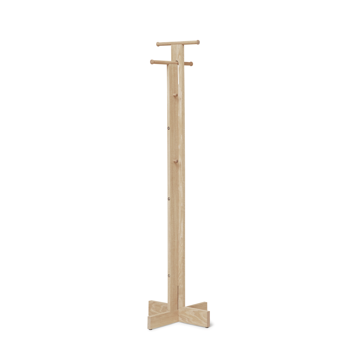 Stumtjener i lys træ med 3 knager