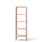 Reol med 4 hylder, i lys sæbehandlet træ
