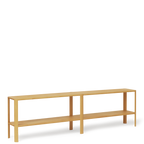 Aflang kommode med 3 hylder og ben i midten