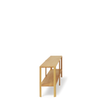 Aflang møbler med 2 hylder set fra siden af 