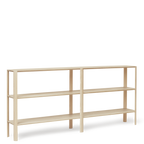 Reol med 3 hylder i lys behandlet træ