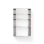 Reol til væg i krom, med små hylder 