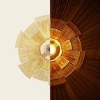 Bambus pendellampe, set fra bunden.
