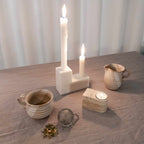 Lysestage i hvid marmor