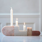 4 lysestager i marmor