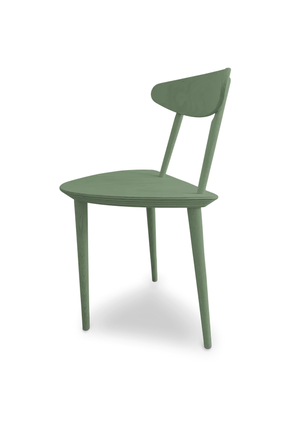 Grøn stol med tre ben