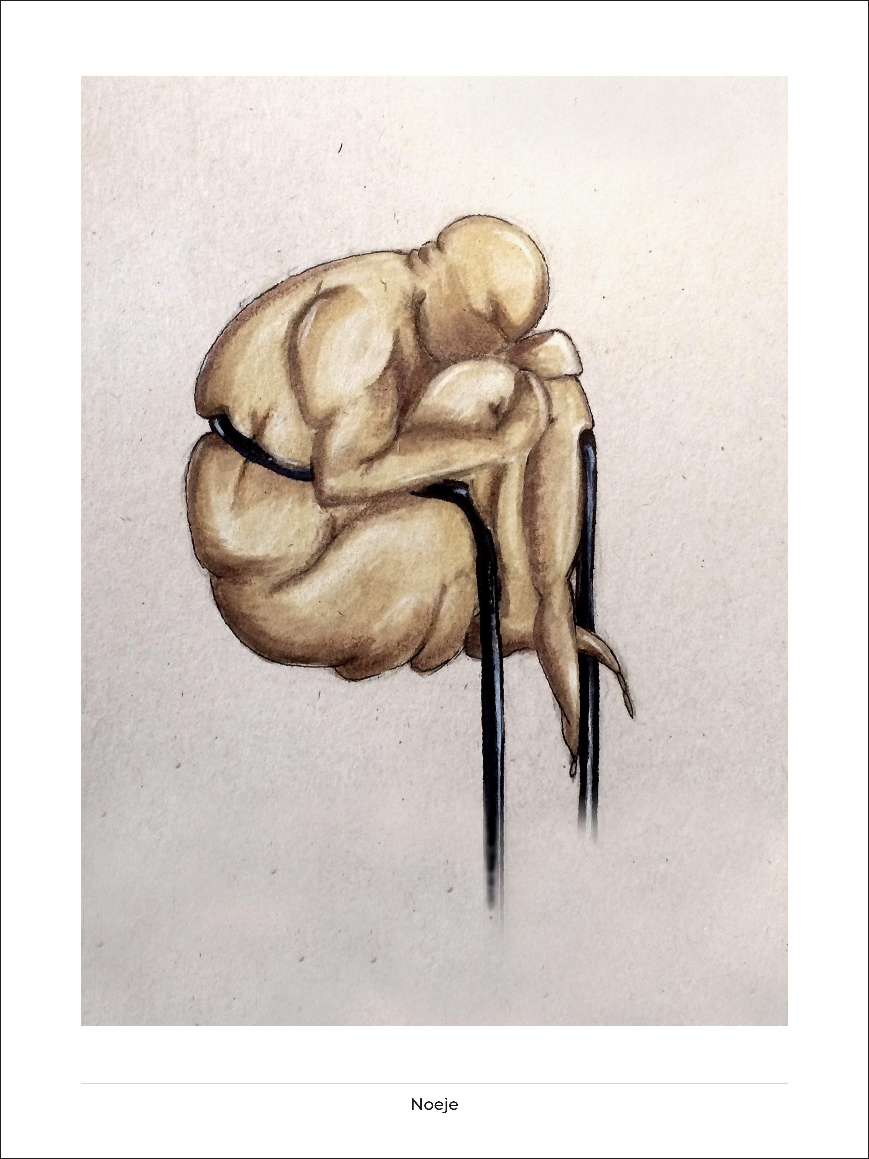 Kunstværk fra Noeje med mand på