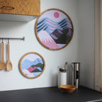 Kunsttryk i run træramme