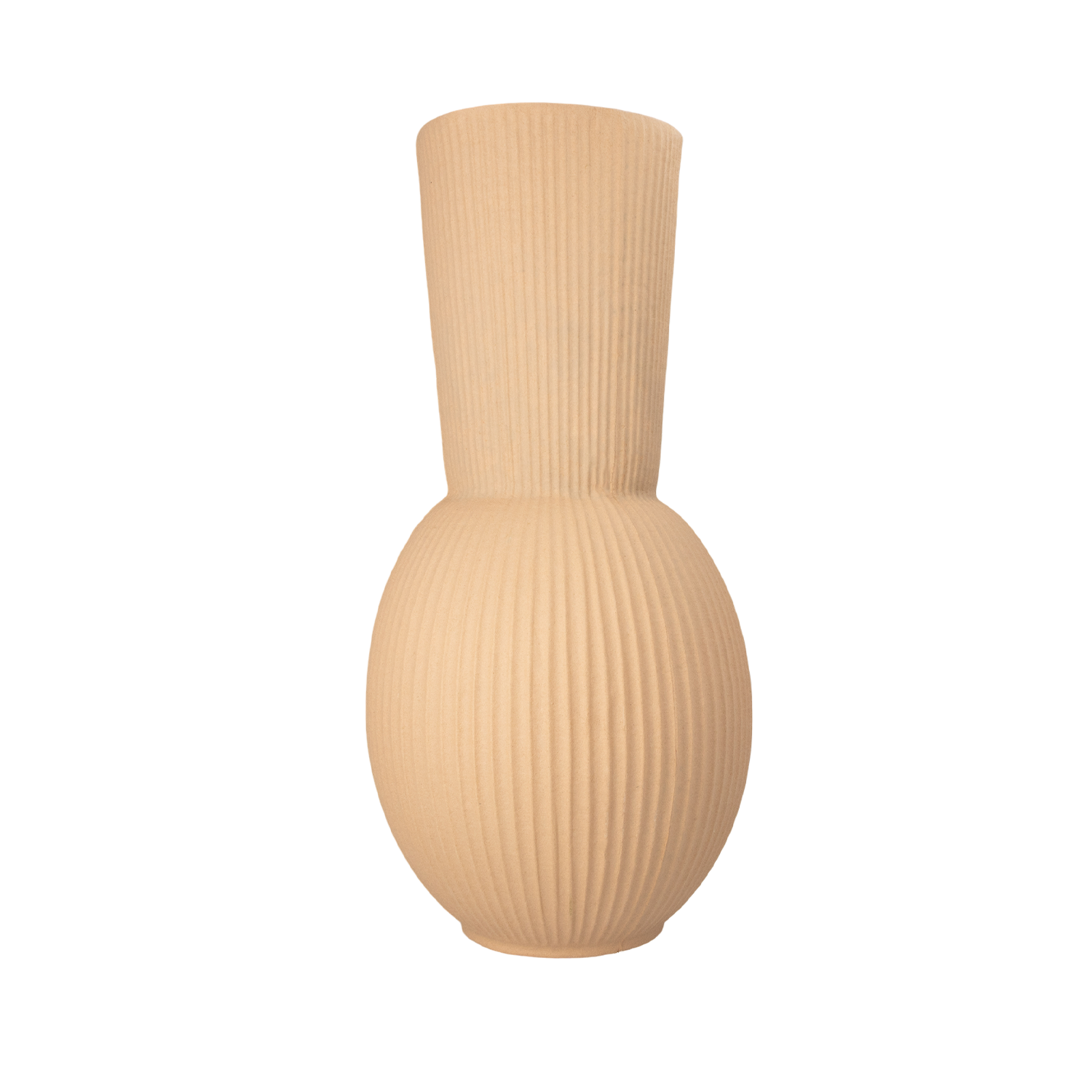 Vase med høj hals i beige