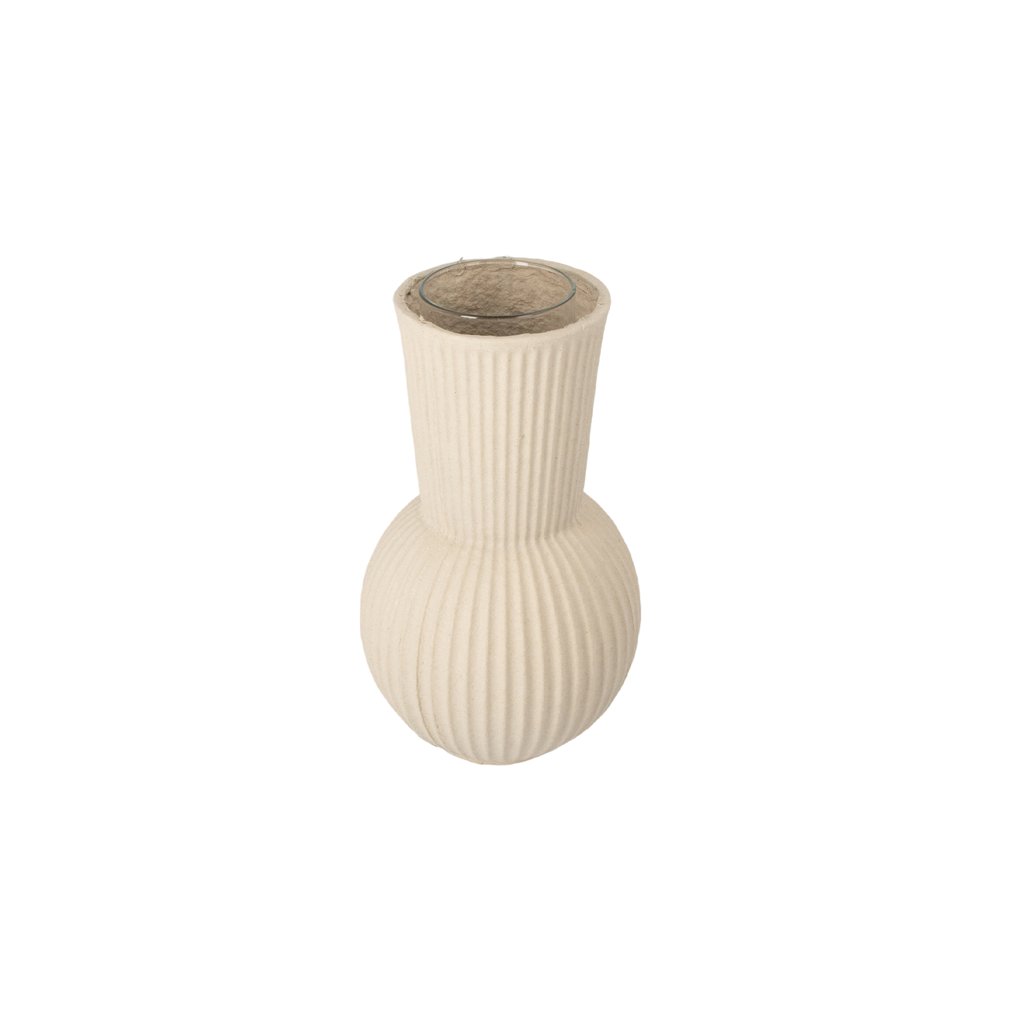 Vase i hvid med høj hals 