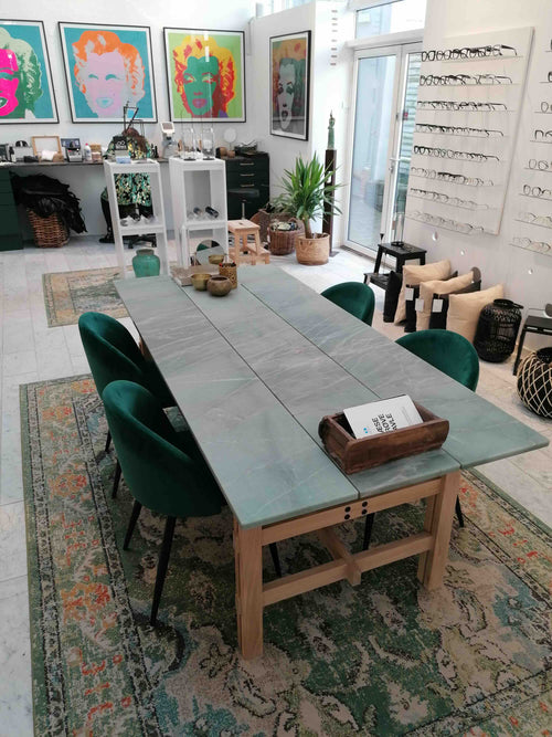 Länglicher Esstisch aus Naturstein – 200 cm – Verschwenden Sie morgen nicht