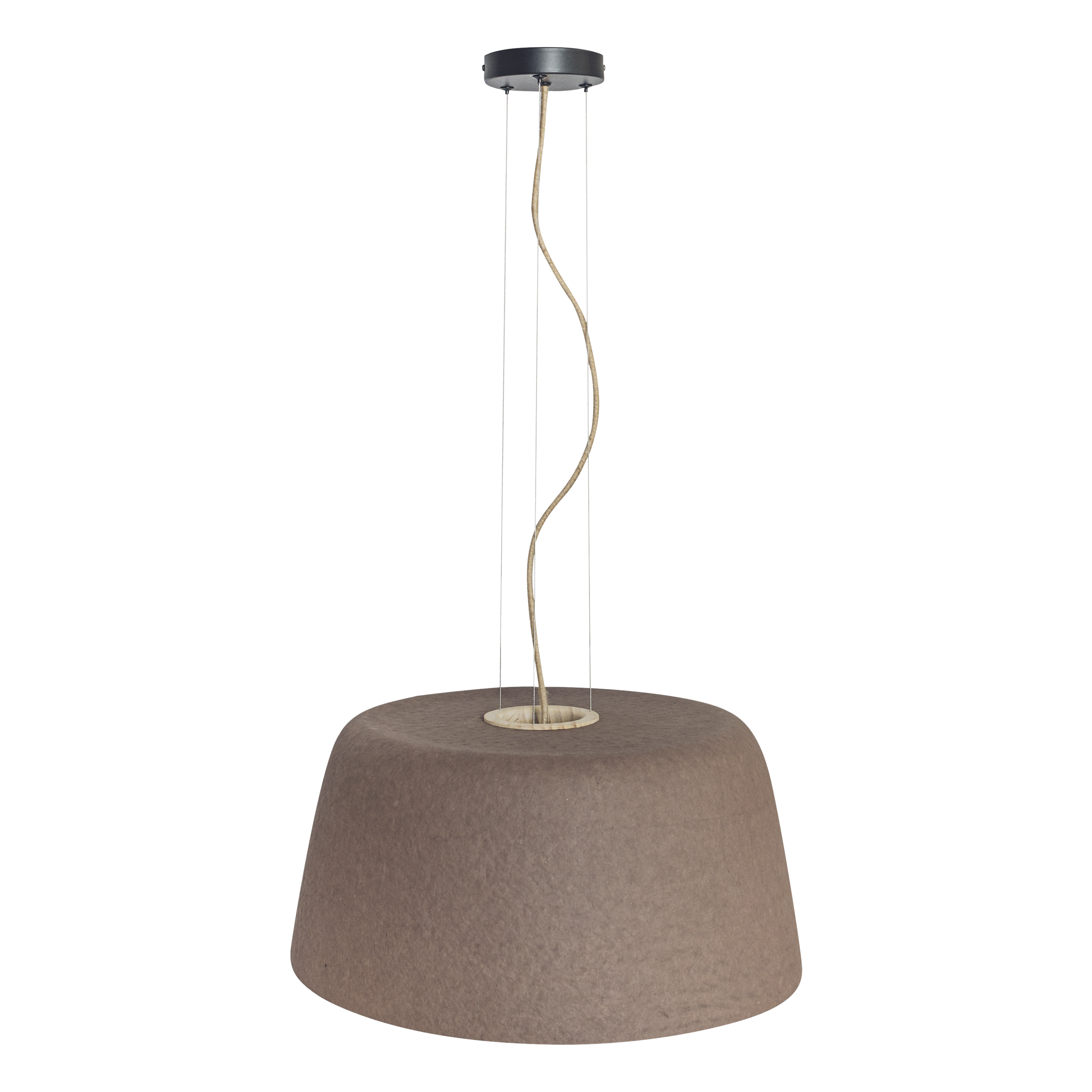 Spisebordslampe i brun genanvendt papir