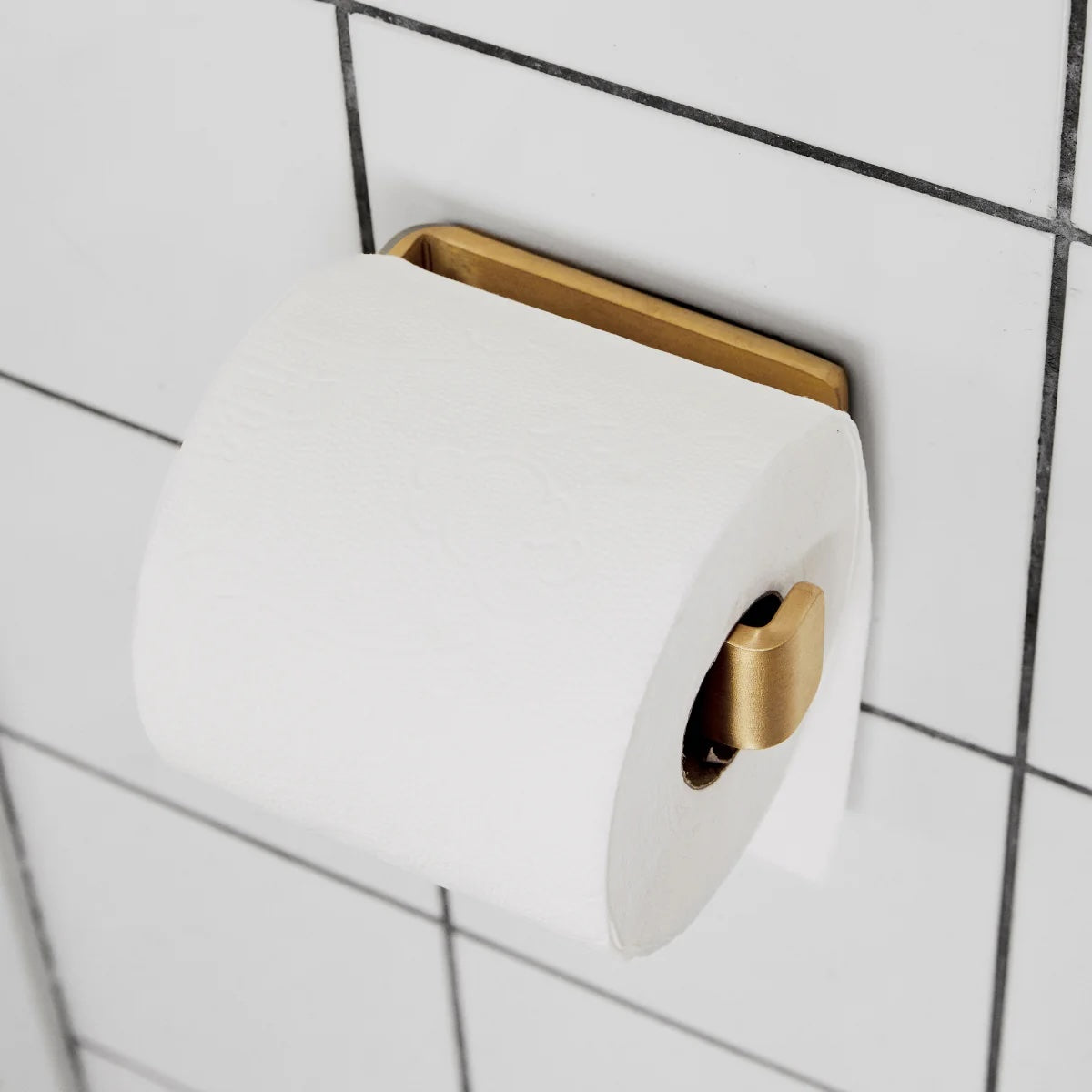 Toilet roll holder, brushed brass - Bastant