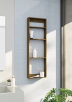 Træreol med 4 hylder på badeværelse