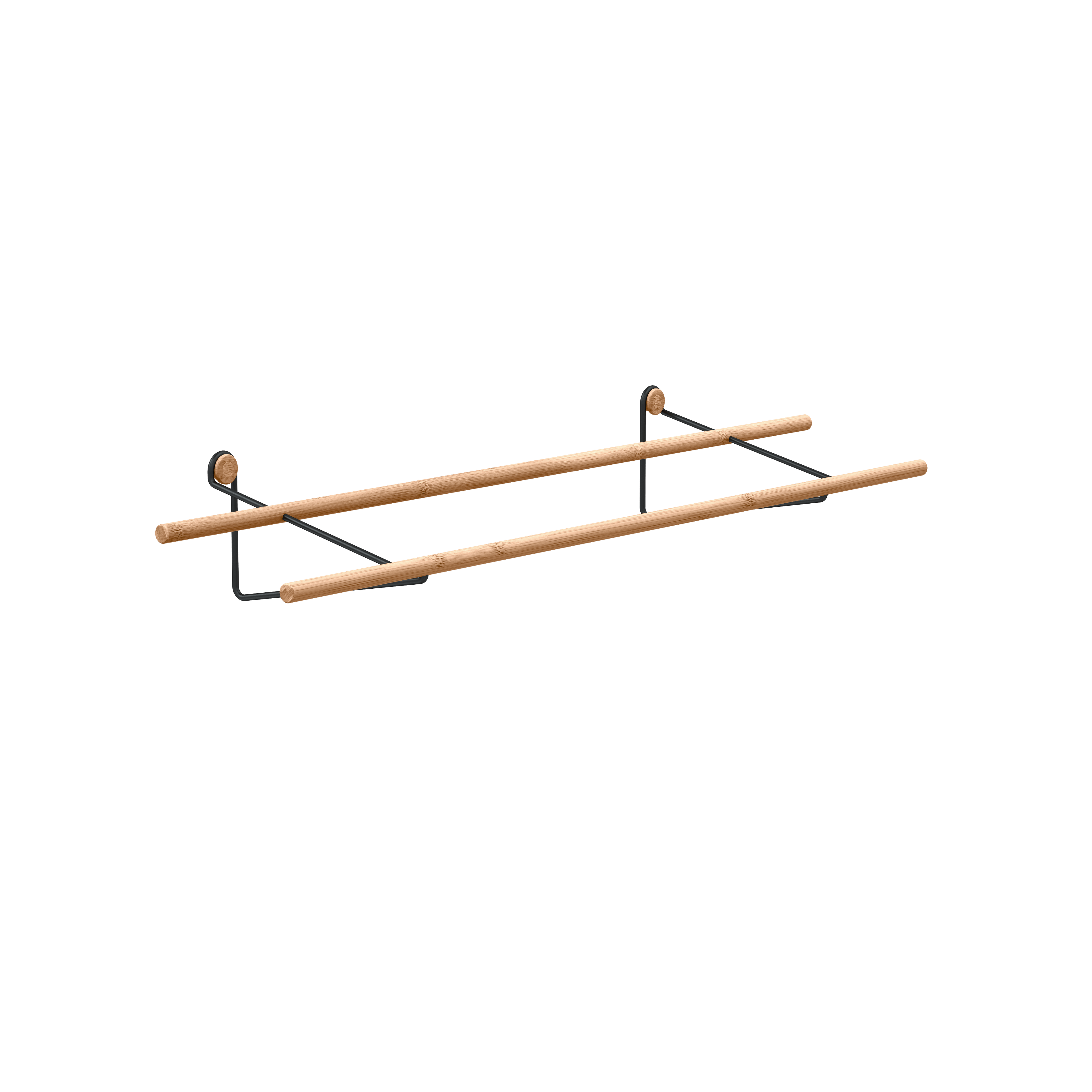 Stor skohylde i materialet bambus og sort stål