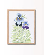 Kunsttryk med lilla blomst