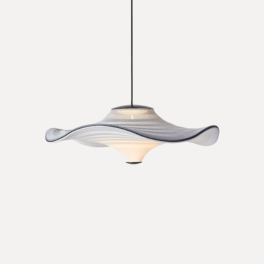 Loftlampe i hvid med sort kant 