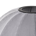 Loftlampe i sølv / sort set fra siden af 